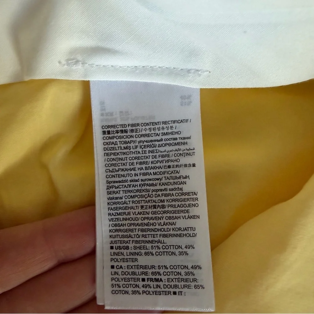 NWOT Banana Republic Soft Yellow Linen Blend Wide Leg ISLET Pants Size 8